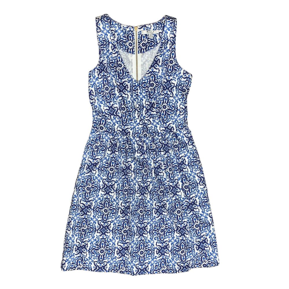 Milly for Design Nation Fit & Flare Mini Dress, Blue & White, Size 4, Used